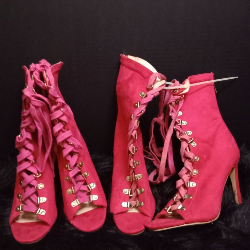 Red Peep Toe Booties